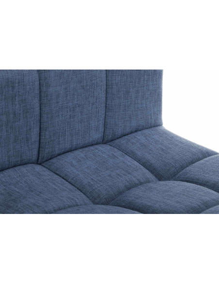 Tabouret de bar design en Tissu Bleu Métal Blanc Motif matelassé Tivran - 4