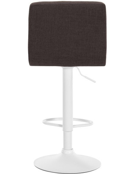 Tabouret de bar design en Tissu Marron Métal Blanc Motif matelassé Tivran - 3