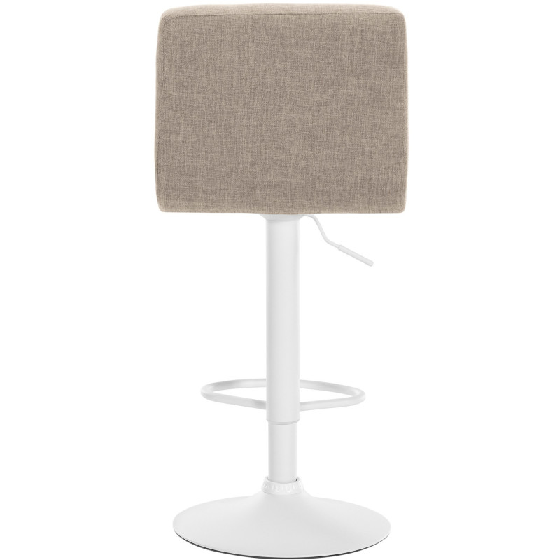 Tabouret de bar design en Tissu Blanc crème Métal Blanc Motif matelassé Tivran - 3