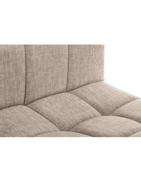 Tabouret de bar design en Tissu Blanc crème Métal Blanc Motif matelassé Tivran - 4