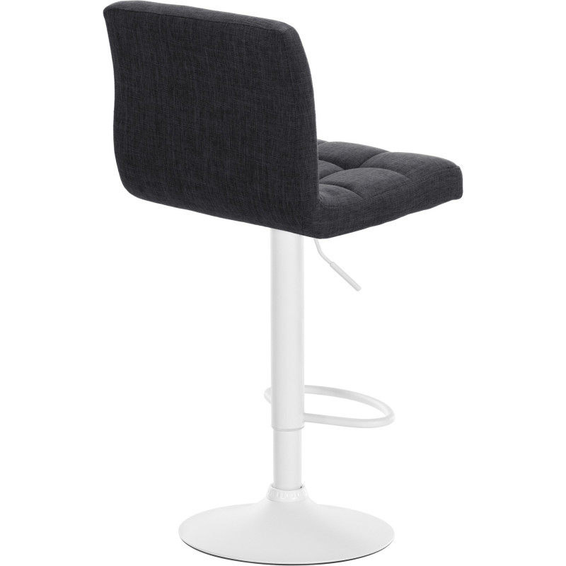 Tabouret de bar design en Tissu Gris foncé Métal Blanc Motif matelassé Tivran - 2