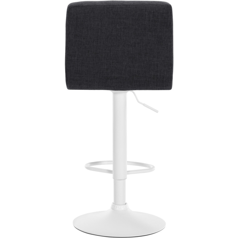Tabouret de bar design en Tissu Gris foncé Métal Blanc Motif matelassé Tivran - 3