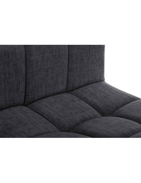 Tabouret de bar design en Tissu Gris foncé Métal Blanc Motif matelassé Tivran - 4