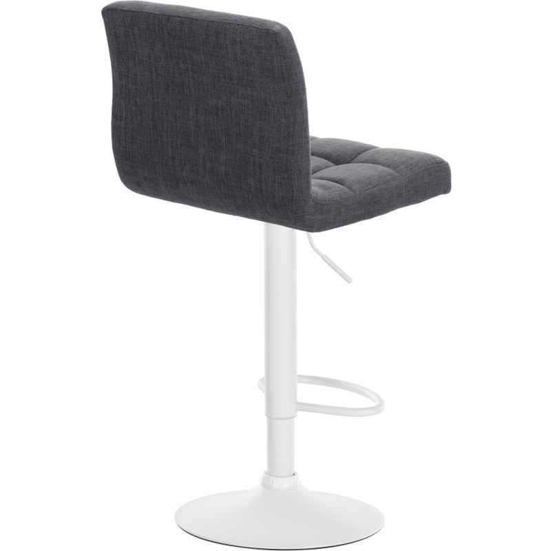 Tabouret de bar design en Tissu Gris clair Métal Blanc Motif matelassé Tivran - 2