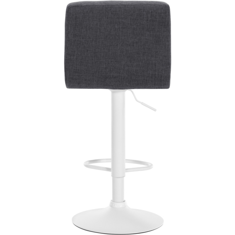Tabouret de bar design en Tissu Gris clair Métal Blanc Motif matelassé Tivran - 3