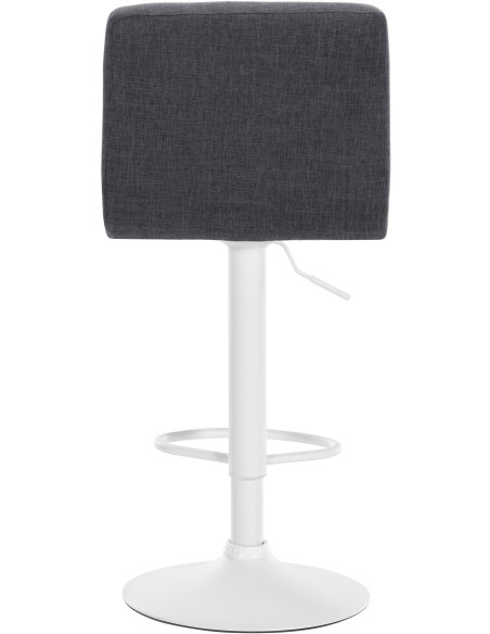 Tabouret de bar design en Tissu Gris clair Métal Blanc Motif matelassé Tivran - 3