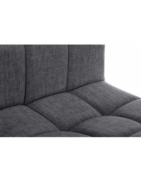 Tabouret de bar design en Tissu Gris clair Métal Blanc Motif matelassé Tivran - 4