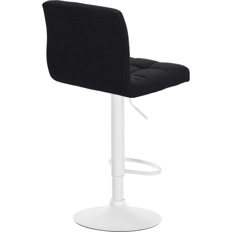 Tabouret de bar design en Tissu Noir Métal Blanc Motif matelassé Tivran - 2