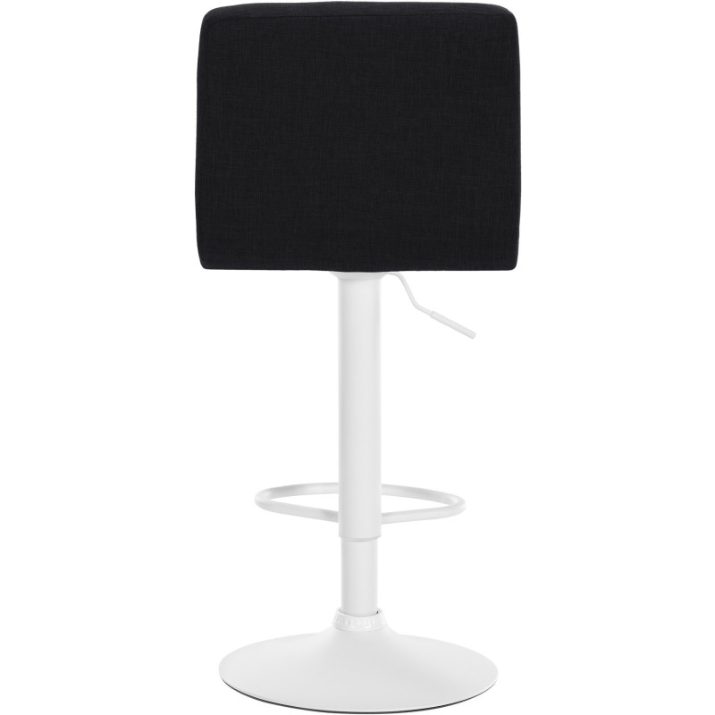 Tabouret de bar design en Tissu Noir Métal Blanc Motif matelassé Tivran - 3