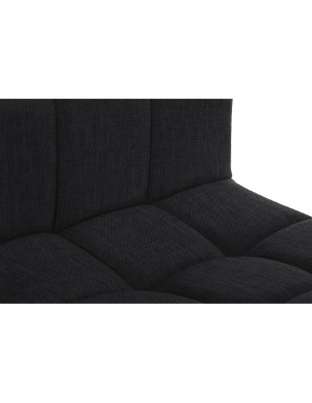 Tabouret de bar design en Tissu Noir Métal Blanc Motif matelassé Tivran - 4