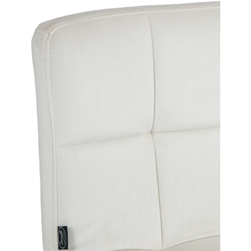 Tabouret de bar réglable en Velours Blanc crème Métal Argenté Gorlin - 7