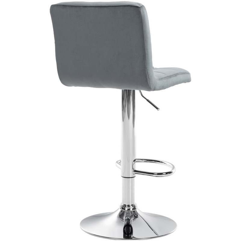 Tabouret de bar réglable en Velours Gris foncé Métal Argenté Gorlin - 4