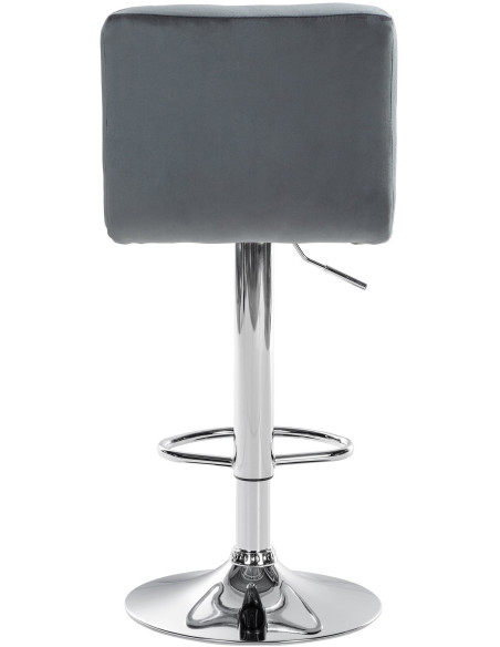 Tabouret de bar réglable en Velours Gris foncé Métal Argenté Gorlin - 5