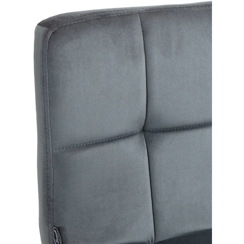 Tabouret de bar réglable en Velours Gris foncé Métal Argenté Gorlin - 7