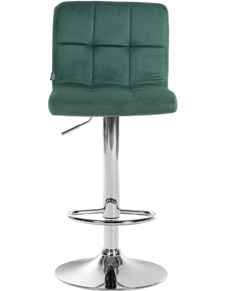 Tabouret de bar réglable en Velours Vert Métal Argenté Gorlin - 3