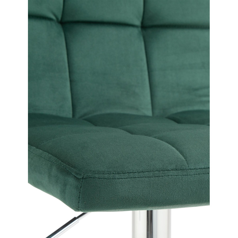 Tabouret de bar réglable en Velours Vert Métal Argenté Gorlin - 6
