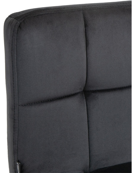 Tabouret de bar réglable en Velours Noir Métal Argenté Gorlin - 7