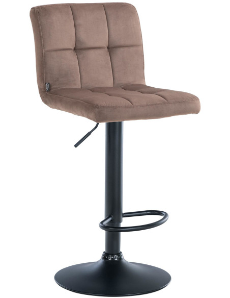 Tabouret de bar réglable en Velours Marron Métal Noir Gorlin - 1