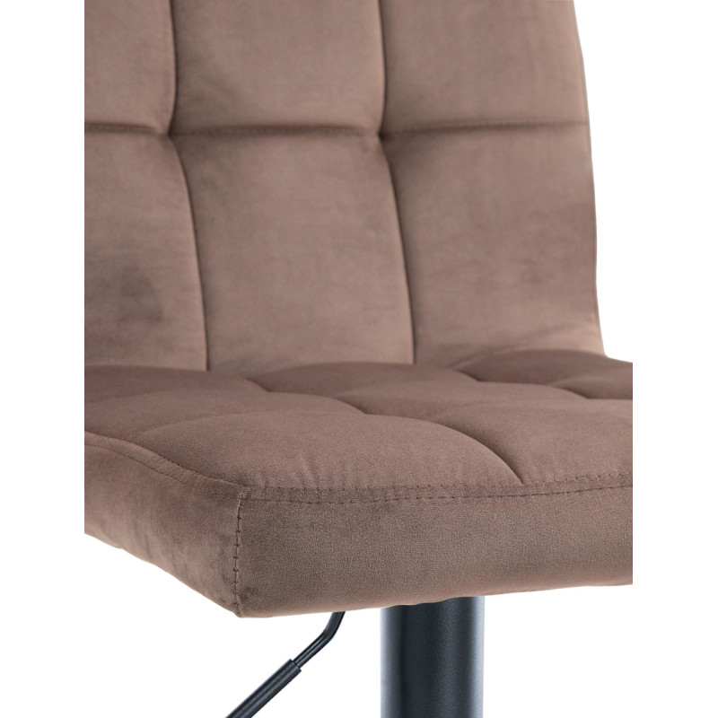 Tabouret de bar réglable en Velours Marron Métal Noir Gorlin - 3