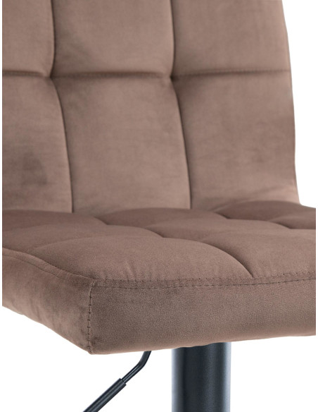 Tabouret de bar réglable en Velours Marron Métal Noir Gorlin - 3