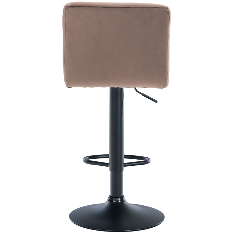 Tabouret de bar réglable en Velours Marron Métal Noir Gorlin - 4