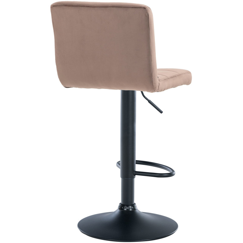 Tabouret de bar réglable en Velours Marron Métal Noir Gorlin - 5
