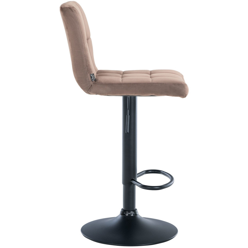 Tabouret de bar réglable en Velours Marron Métal Noir Gorlin - 6