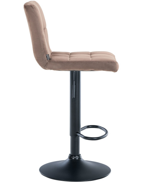 Tabouret de bar réglable en Velours Marron Métal Noir Gorlin - 6