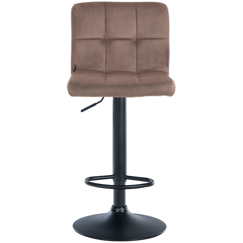 Tabouret de bar réglable en Velours Marron Métal Noir Gorlin - 7