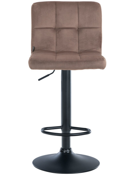 Tabouret de bar réglable en Velours Marron Métal Noir Gorlin - 7