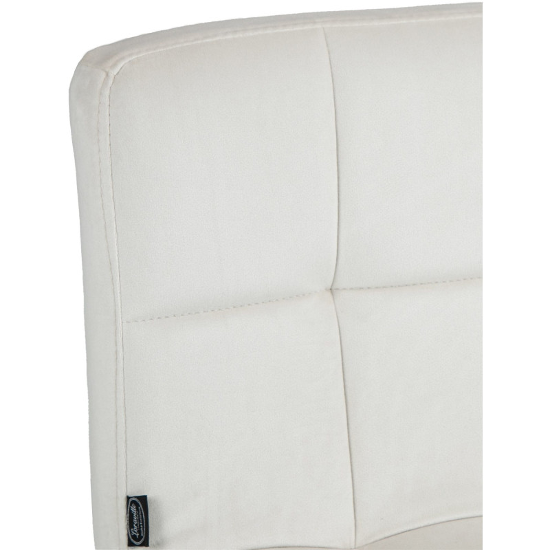 Tabouret de bar réglable en Velours Blanc crème Métal Noir Gorlin - 3