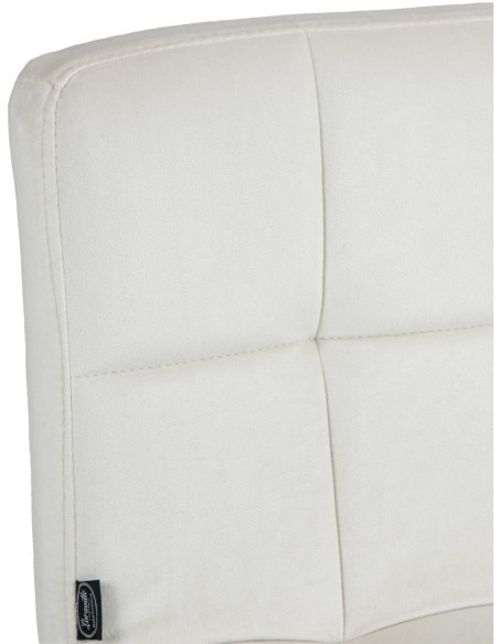 Tabouret de bar réglable en Velours Blanc crème Métal Noir Gorlin - 3