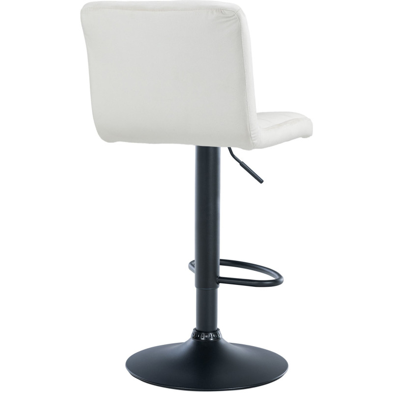 Tabouret de bar réglable en Velours Blanc crème Métal Noir Gorlin - 6