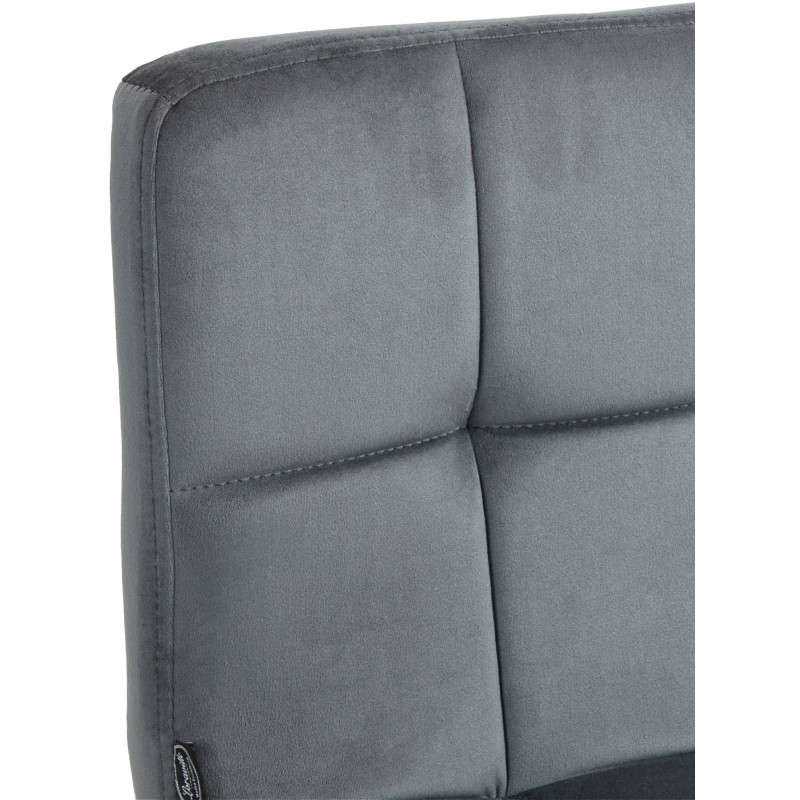 Tabouret de bar réglable en Velours Gris foncé Métal Noir Gorlin - 2