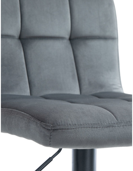 Tabouret de bar réglable en Velours Gris foncé Métal Noir Gorlin - 3