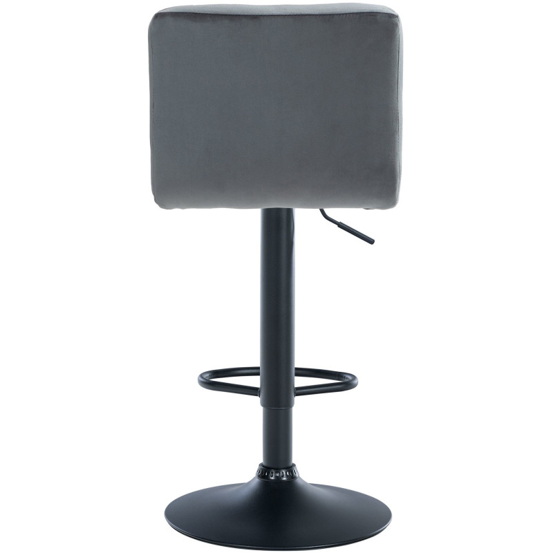 Tabouret de bar réglable en Velours Gris foncé Métal Noir Gorlin - 4