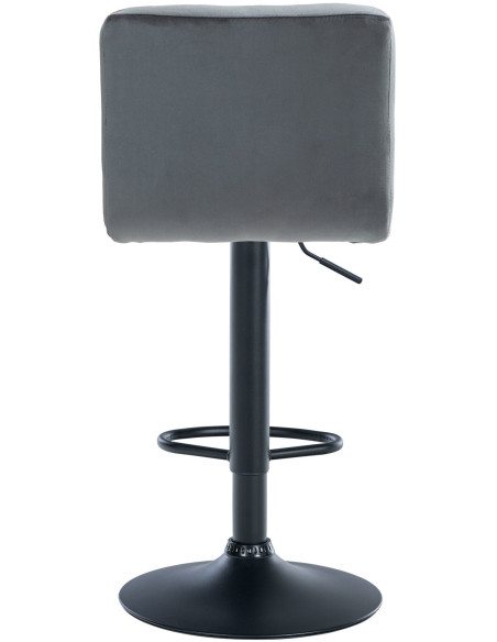 Tabouret de bar réglable en Velours Gris foncé Métal Noir Gorlin - 4