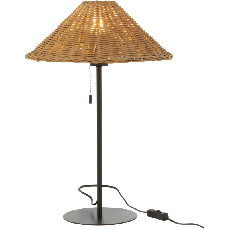 Lampe à poser en Rotin Naturel Métal Noir Elliott - 2