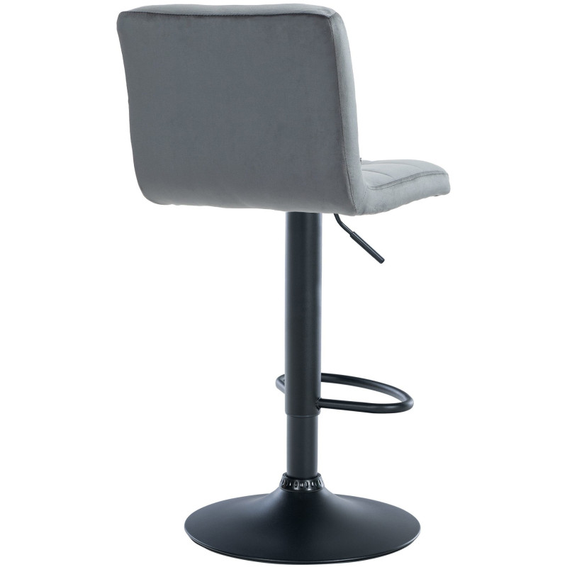 Tabouret de bar réglable en Velours Gris foncé Métal Noir Gorlin - 5