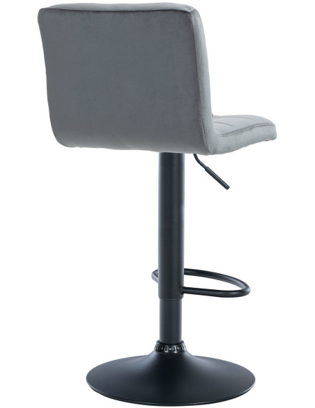 Tabouret de bar réglable en Velours Gris foncé Métal Noir Gorlin - 5