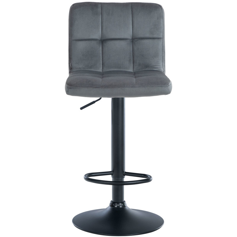 Tabouret de bar réglable en Velours Gris foncé Métal Noir Gorlin - 7