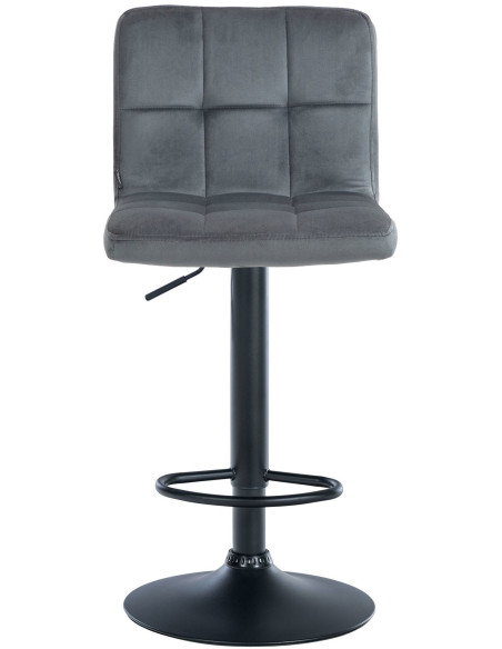 Tabouret de bar réglable en Velours Gris foncé Métal Noir Gorlin - 7