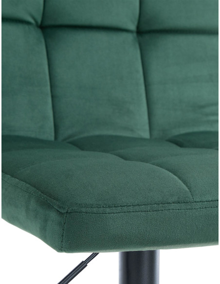 Tabouret de bar réglable en Velours Vert Métal Noir Gorlin - 3