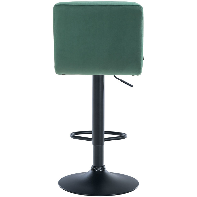 Tabouret de bar réglable en Velours Vert Métal Noir Gorlin - 4