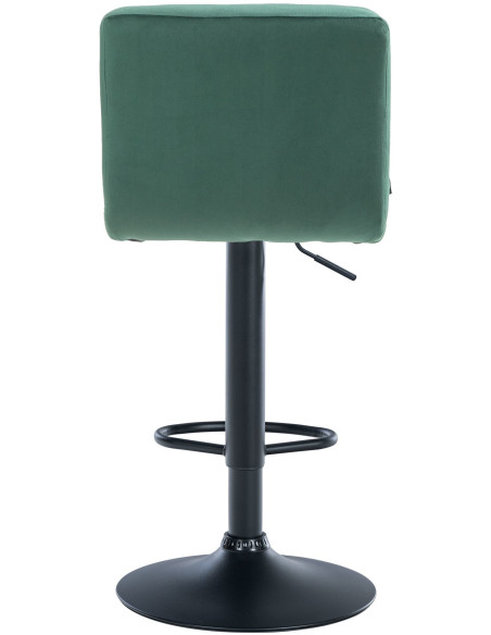 Tabouret de bar réglable en Velours Vert Métal Noir Gorlin - 4