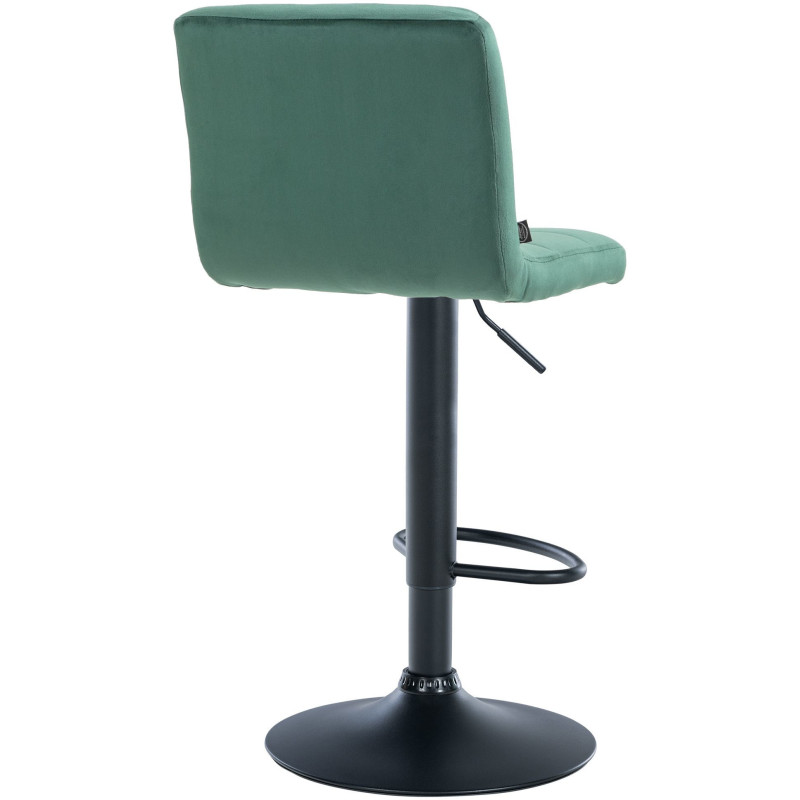 Tabouret de bar réglable en Velours Vert Métal Noir Gorlin - 5