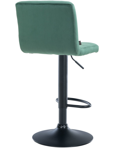 Tabouret de bar réglable en Velours Vert Métal Noir Gorlin - 5