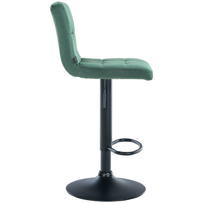 Tabouret de bar réglable en Velours Vert Métal Noir Gorlin - 6