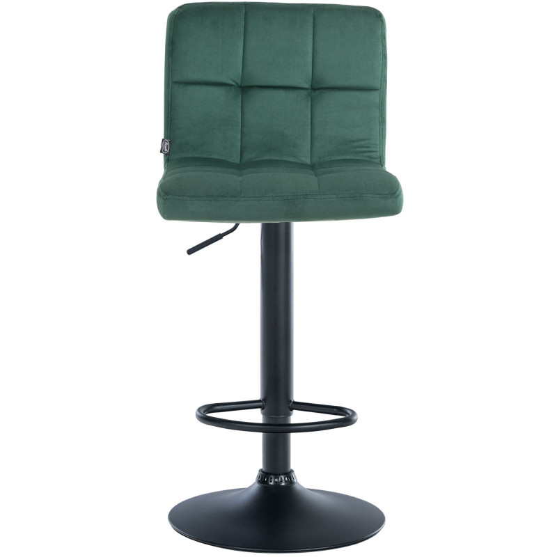 Tabouret de bar réglable en Velours Vert Métal Noir Gorlin - 7