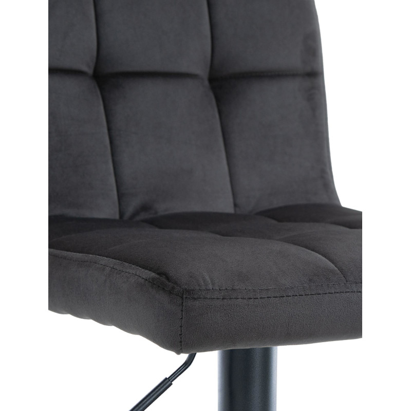 Tabouret de bar réglable en Velours Noir Métal Noir Gorlin - 3